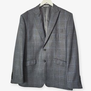 Vinci Philsopy Blue/Gray Checked Italian Suit Jacket Sz.46R